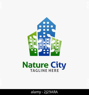 Nature city building logo design Stock Vector