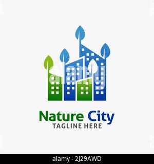Nature city building logo design Stock Vector