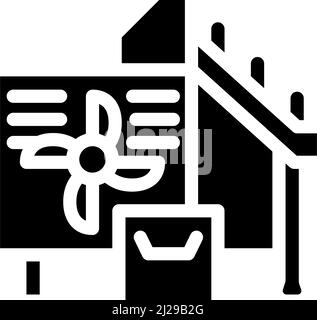 machines for grinding, bacon cutters glyph icon vector illustration Stock Vector