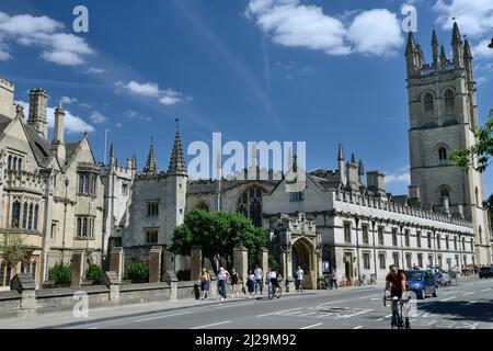 Oxford, Magdalen College in High Street and Great Tower from 1509, Oxford, Oxfordshire, United Kingdom, England, Great Britain Stock Photo