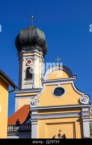 St. Nicholas, Roman Catholic town parish church, Immenstadt, Allgaeu, Bavaria, Germany Stock Photo