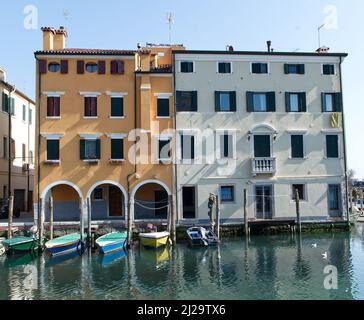 Palace of old town of Chioggia. Also known as the little Venice of Italy. Stock Photo