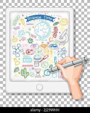 Hand drawn doodle of sciene icons illustration Stock Vector