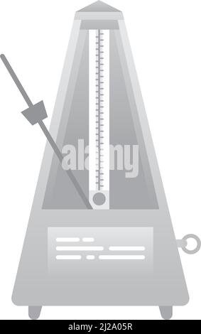 Music rhythm metronome icon flat vector isolated. Vintage musical time beat tempo instrument on white background Stock Vector