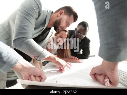 close up.architect and design team discussing new ideas Stock Photo