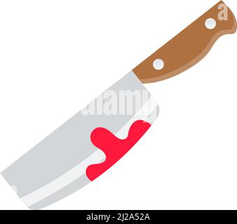 Crime bloody knife vector icon isolated on white Stock Vector