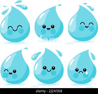 Cartoon water drop characters. Vector illustration Stock Vector Image ...