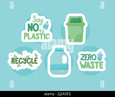 five recycle icons Stock Vector