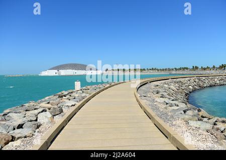 Saadiyat Breakwater on Al Sa'Diyat island in Abu Dhabi, UAE. Stock Photo