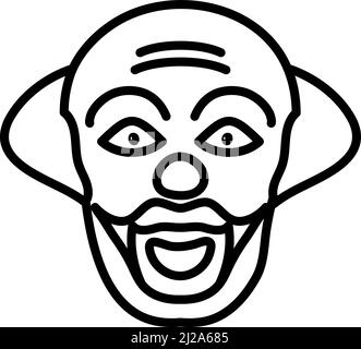 Party Clown Face Icon. Bold outline design with editable stroke width. Vector Illustration. Stock Vector