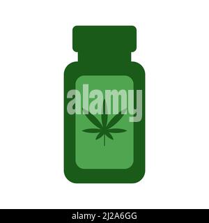 Cannabis medicine vector icon on white background Stock Vector