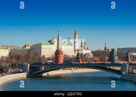 Moscow. Rossia. View of the Kremlin from the patriarchal bridge Stock Photo