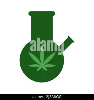 Weed bong vector icon on white background Stock Vector