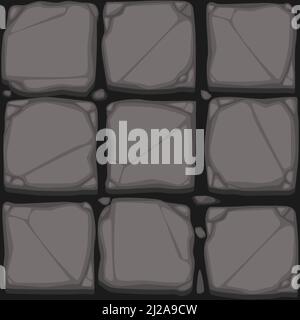 seamless old stonework texture, vector cobblestone illustration Stock Vector
