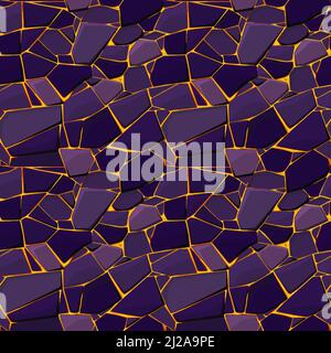 Seamless texture stone with lava or fire Stock Vector