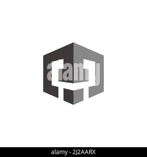 letter e 3d box shadow logo vector Stock Vector