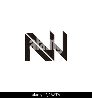 letters nw stripes geometric line logo vector Stock Vector
