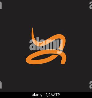 letter a alpha curves loop line motion logo vector Stock Vector