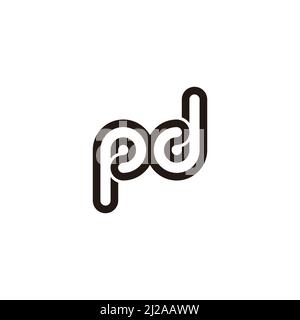letter pd simple loop thin line logo vector Stock Vector
