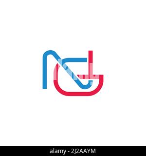 letter ng simple geometric colorful line logo vector Stock Vector