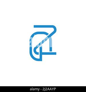letter zo simple overlapping line geometric logo vector Stock Vector