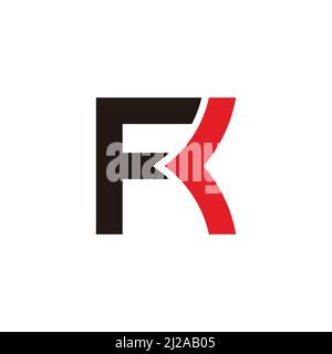 letter fk simple link line geometric colorful logo vector Stock Vector