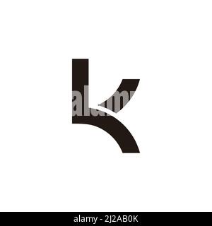 letter lk kl simple curves line geometric logo vector Stock Vector