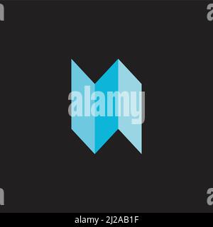 paper fold 3d shine simple logo vector Stock Vector