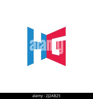 letter hg simple geometric colorful logo vector Stock Vector