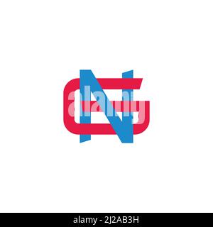 letter ng overlapping line colorful logo vector Stock Vector