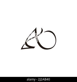 letters ao simple geometric ribbon curve logo vector Stock Vector