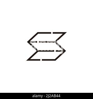 Letter N, letter V fold outline geometric symbol simple logo vector ...