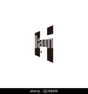 letter h building window door simple geometric logo vector Stock Vector