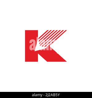 letter k rocket fast motion geometric logo vector Stock Vector
