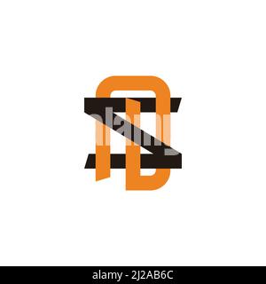 letter os simple line linked yellow colorful logo vector Stock Vector