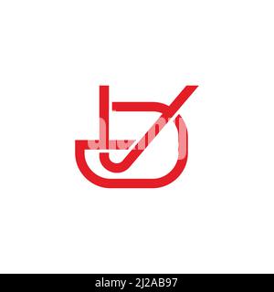 letter dv simple geometric link line logo vector Stock Vector