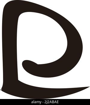 letter dl simple curves round logo vector Stock Vector