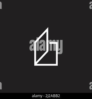 letter b lowercase open paper window logo vector Stock Vector