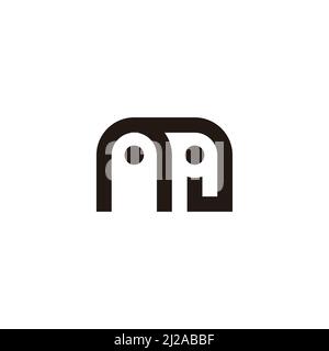 letter na simple geometric negative space logo vector Stock Vector