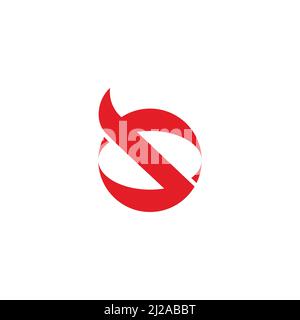 letter s circle curves geometric logo vector Stock Vector