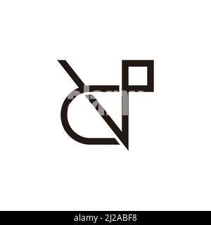 letter vd simple infinity square geometric logo vector Stock Vector