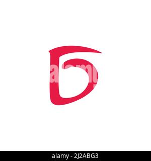 letter g simple curves geometric red doodle logo vector Stock Vector