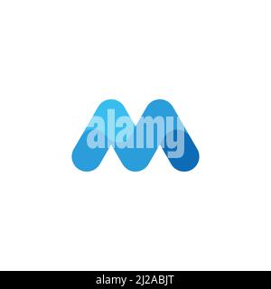 letter m wavy water gradient color logo vector Stock Vector