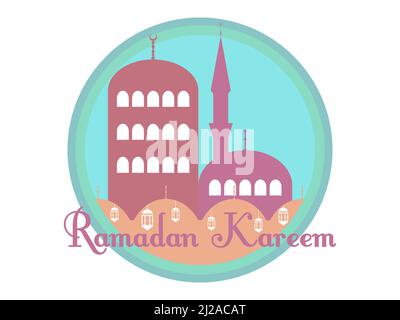 Ramadan Kareem. Religious muslim holiday pattern. Design for holiday card, banner and poster. Month of Ramadan. Vector illustration Stock Vector