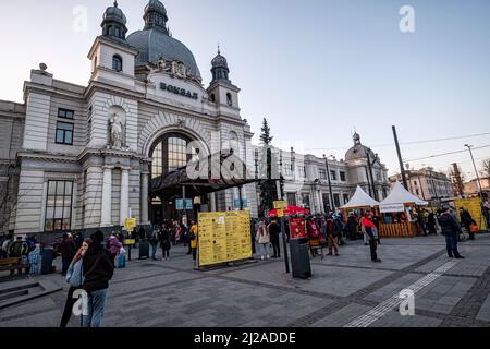 Ukrainians refugee in Poland, Medyka, Przemysl, Lviv, Ukraine Stock Photo