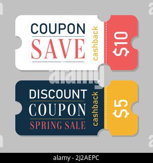 Special offer gift coupon template to save money. Stock Vector