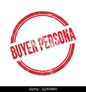 BUYER PERSONA text written on red grungy vintage round stamp. Stock Photo