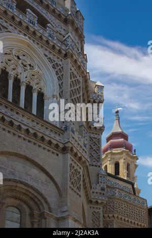 Architectural details of the famous Basilica of Nuestra Señora del Pilar, (Cathedral Basilica of Our Lady of the Pillar) Zaragoza, Spain, Aragon Stock Photo