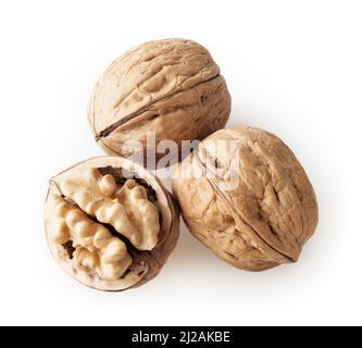 Walnuts isolated on white background with clipping path Stock Photo