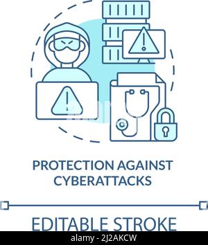 Protection against cyberattacks turquoise concept icon Stock Vector